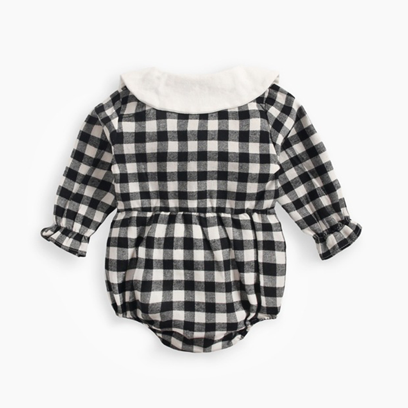 New 2019 Baby Boys Girls Romper Plaid Long Sleeve Infant Girl Solid Rompers Baby Lovely One-Pieces Kids Boy Clothing Baby Romper