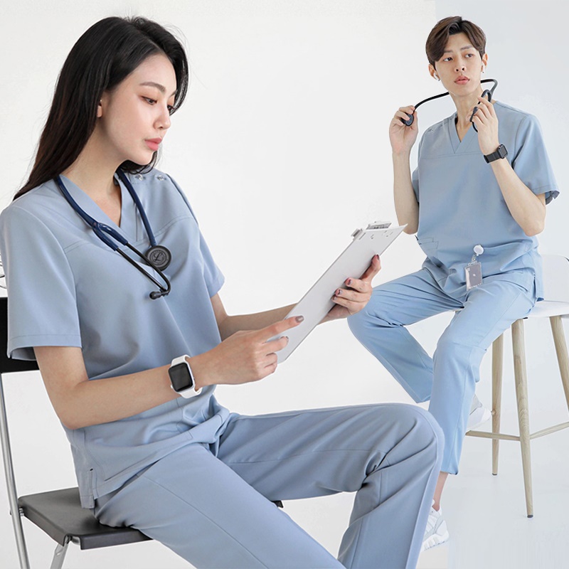 High Quality Medical Scrubs Uniforms Hospital Nurse Lab Coat White Pharmacy Clinic Beauty Salon Work Wear Doctor Coat AS331
