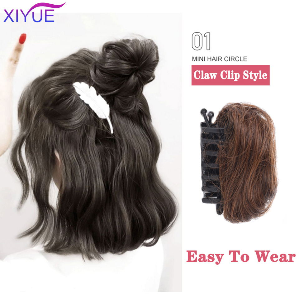 XIYUE Curly Chignon Short Synthetic Hair Extension Chignon Donut Roller Bun Wig claw Clip In Hairpiece For Women