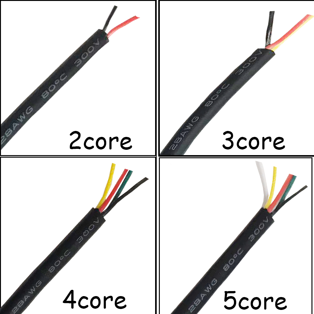10 Meters Sheath Cable 24AWG Tin-plated Oxygen-free Copper Wire 8 core Power Signal Charging Sheathed Cable For Mouse DIY
