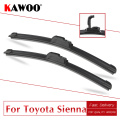 KAWOO For Toyota Sienna Car Soft Natural Rubber Clean The Windshield Wipers Blades Fit U Hook Arm Model Year From 1997 To 2017