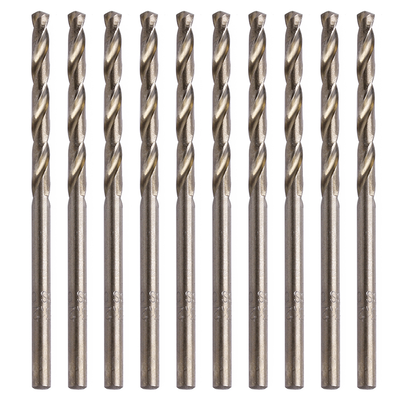 10Pcs/Set 3.2mm M35 Triangle Shank HSS-Co Cobalt Twist Drill Spiral Drill Bit