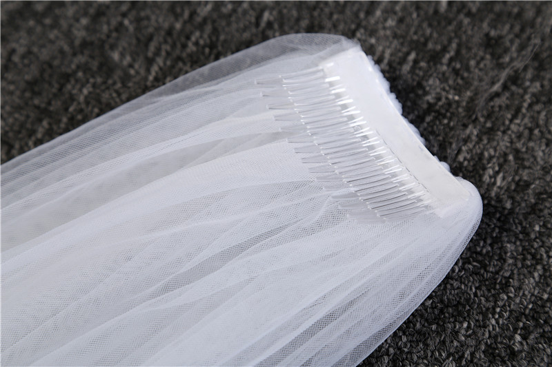 Mingli Tengda Cathedral Wedding Veil 2 M Long Bridal Veil with Comb Wedding Veils One Layer Cut Edge Bride Wedding Accessories
