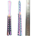 Stainless Steel Knife Comb Titanium Butterfly Style Training Knife Folding Butterfly Knife Game Knife Dull Tool