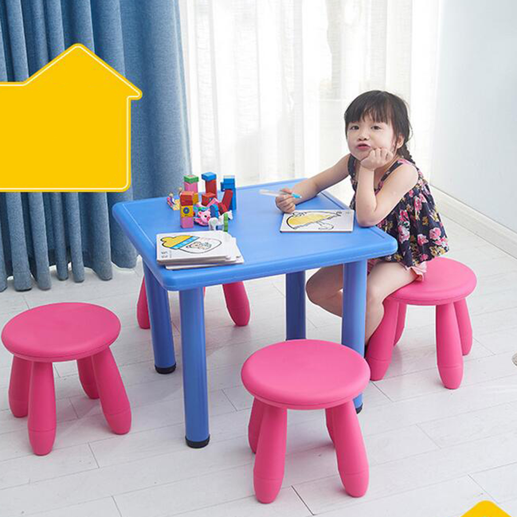 Childrens Stool Chair Plastic Toddler Play Room Round Seat 12 Inch