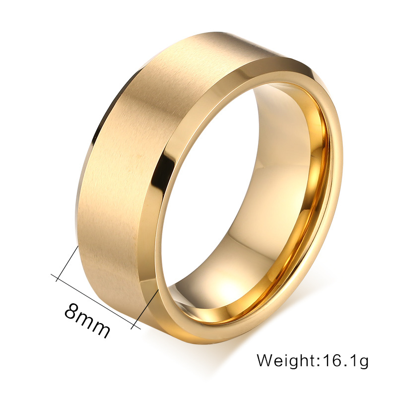 Vnox Top Quality 8.0mm Tungsten Ring for Men Classic Wedding Jewelry Hand Polish US Size