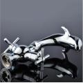 New arrival chrome wash basin tap high quality bathroom double lever dolphin basin faucet sink faucet luxury basin mixer