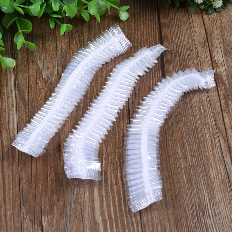 100pcs/lot Disposable Hat Clear Spa Hair Salon Hotel One-Off Bathing Elastic Shower Cap Salon Bathroom Products Bath Caps