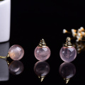 1PC Natural rose quartz Crystal perfume bottle pink stone Pendant Essential oil bottle container Jewelry Necklace