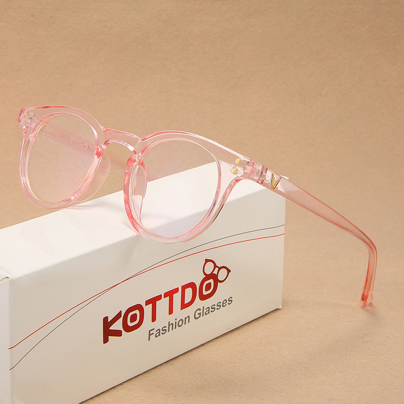 KOTTDO Vintage Fashion Plastic Round Glasses Frame Clear Classic Rivets Men Accessories Eyeglasses Spectacle Gaming Glasses