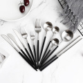 Black Silver Cutlery Set Noble Kitchen Tableware Restaurant Upscale Western Tableware Steak Knife Fork Coffee Spoon Teaspoon
