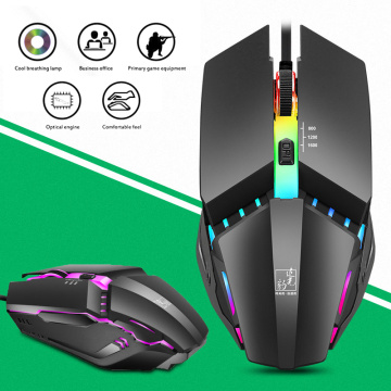 Gaming Mouse USB Wired Professional Gaming Mouse 7 Color Lighting 1600DPI Adjustable Gaming Mouse Mice +mouse Pad For Computer