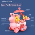 Snail candy supermarket trolley children's simulation ice cream sales truck baby play house kitchen toy shopping cart toy