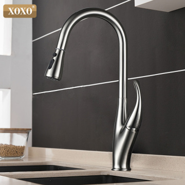 XOXO Kitchen Faucets Pull Out Cold and Hot Single Handle Kitchen Tap Single Hole Handle Swivel Water Mixer Tap Mixer Tap 83036A