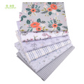 Chainho,6pcs/Lot,Gray Series,Printed Twill Cotton Fabric,Patchwork Cloth,DIY Sewing&Quilting Fat Quarters Material For Baby&Kids