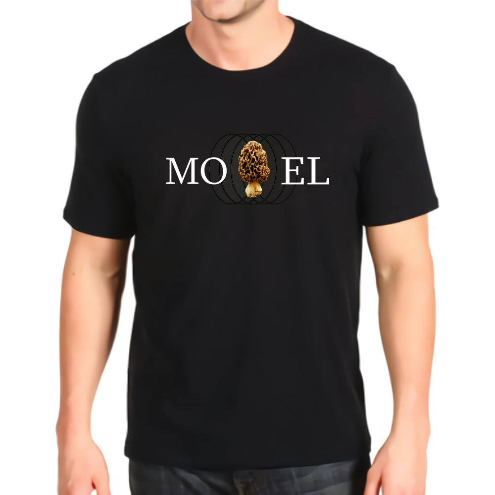 o-neck print new t-shirt morel mushroom Top mens custom made short-sleeved Cotton
