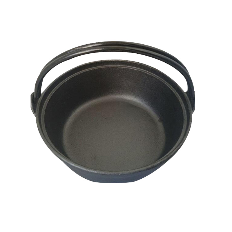 ZITING 24cm Cast Iron Pot Soup Stock Pots Wild Cookware Stewpan With Wood Cover General Use for Gas and Induction Cooker