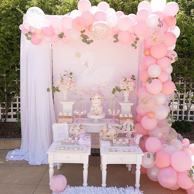 100pcs pink white pastel balloons arch Macaron Latex Balloon Garland Party Confetti Gold baloon Wedding Baby shower Decoration