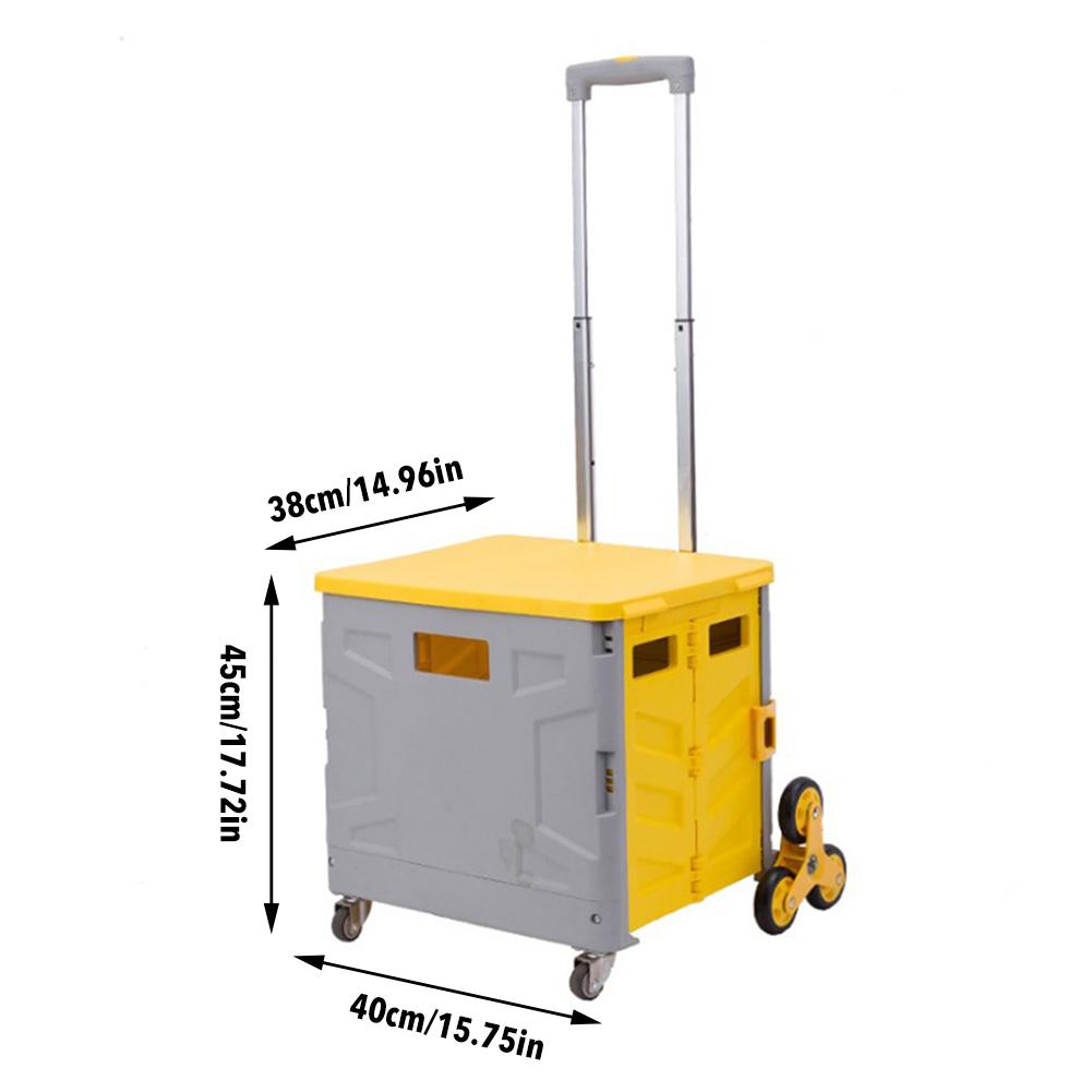 Folding Cart Heavy Duty Crate Handcart With 8 Wheels Portable Tools Carrier For Travel Shopping Moving Luggage Home Storage