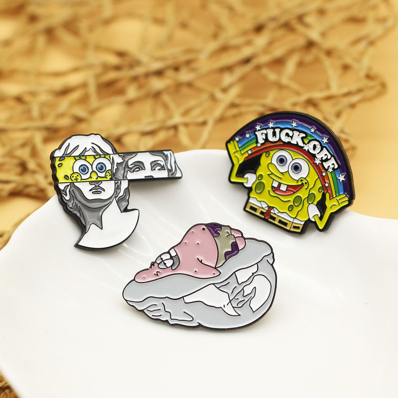 Cute Animated Enamel Pins Funny Metal Cartoon Brooch Backpack Hat Bag Collar Lapel Badges Men Women Fashion Jewelry Gifts