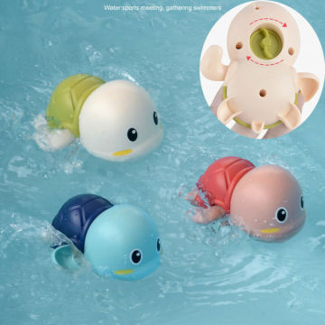 Cute Cartoon Toddler Bath Toys Wind-Up Turtle Bathroom Baby Clockwork Animal Toy