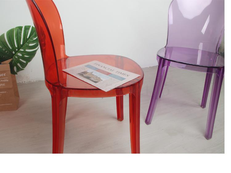Transparent Chair European Acrylic Casual Creative Soft Bag Dining Chair Simple Modern Plastic Crystal Back Mesh Red Chair