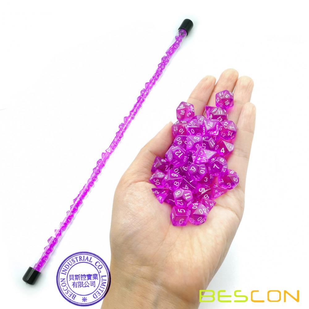 Tabletop Game Mini Dice 49pcs Long Tube Gem Purple 3