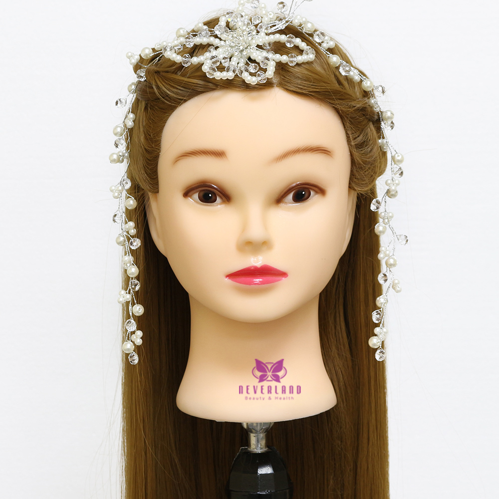 30Inch 100% Fiber Training Head Mannequin Head Female Mannequin Hairdressing Styling Training Head Doll Dummy Head