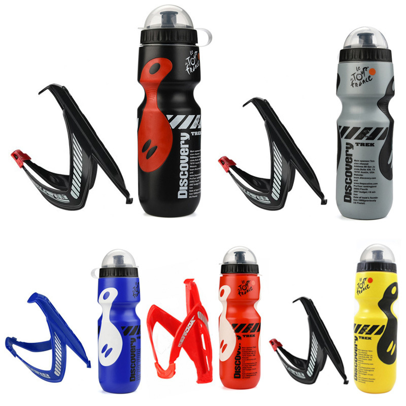 NOZAKI New 650ml MTB Bicycle Cycling Water Drink Bottle+Holder Cage Outdoor Sports Plastic Portable Kettle Water Bottle Drinkwar