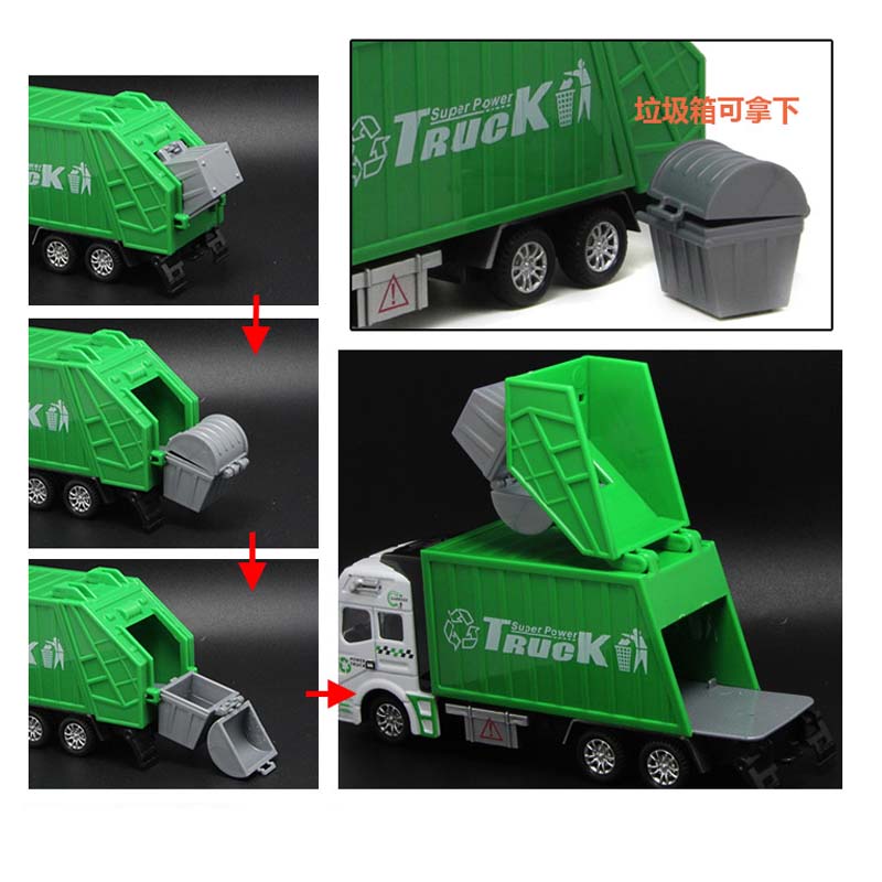1:32 High Simulation Garbage Truck Model toy cars Clean Car Sanitation Trash Alloy Model car toys for children