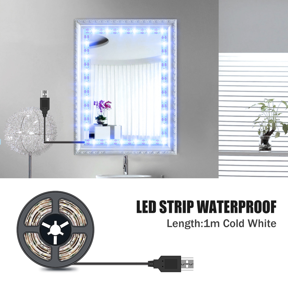 Waterproof Bathroom Mirror Backlight Light Led Lamp Tape for Makeup Mirror USB 5V Led Vanity Dressing Table Beauty Lamp 0.5m-5m