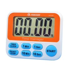 PS395 Large Screen Timer Kitchen Reminder Electronic Timer Plastic Battery Durable Portable Small Size Yellow