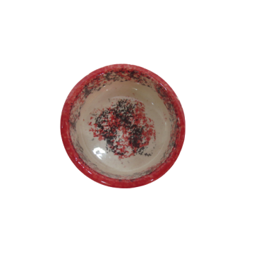 Hand Made Tile Patterned Kaolin Clay Quartz Limestone Bowl 8cm Red Colored Old Turkish Patterned Healty Gift
