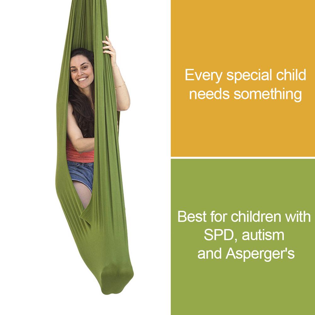 Kids Cotton Swing Hammock for Autism ADHD ADD Therapy Cuddle Sensory Child Therapy Elastic Parcel Steady Seat Swing