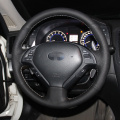 Shining wheat Black Leather Steering Wheel Cover for Infiniti QX50 G25 G35 G37 EX25 EX35 EX37 2008-2013