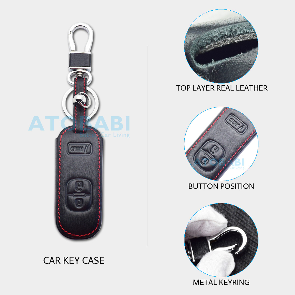 Real Leather Car Key Case For Mazda 3 CX3 CX5 CX7 CX9 Speed 3 Smart Remote Control Fob Protector Cover Keychain Bag Accessories