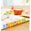 5Pcs/Set Random Color Cute Snail Shape Silicone Tea Bag Clips Holder Tableware Tea Pot Decoration Drinkware