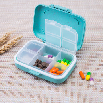 6 grids organizer container for tablets travel pill box with Seal ring Small box for tablets Wheat straw container for medicines