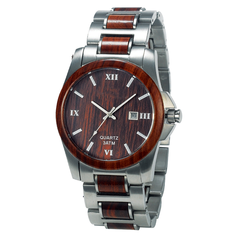 wood quartz watch