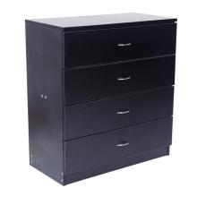 MDF Wood Simple Four Drawer Dresser Black Suitable for family use such as family room bedroom and living room