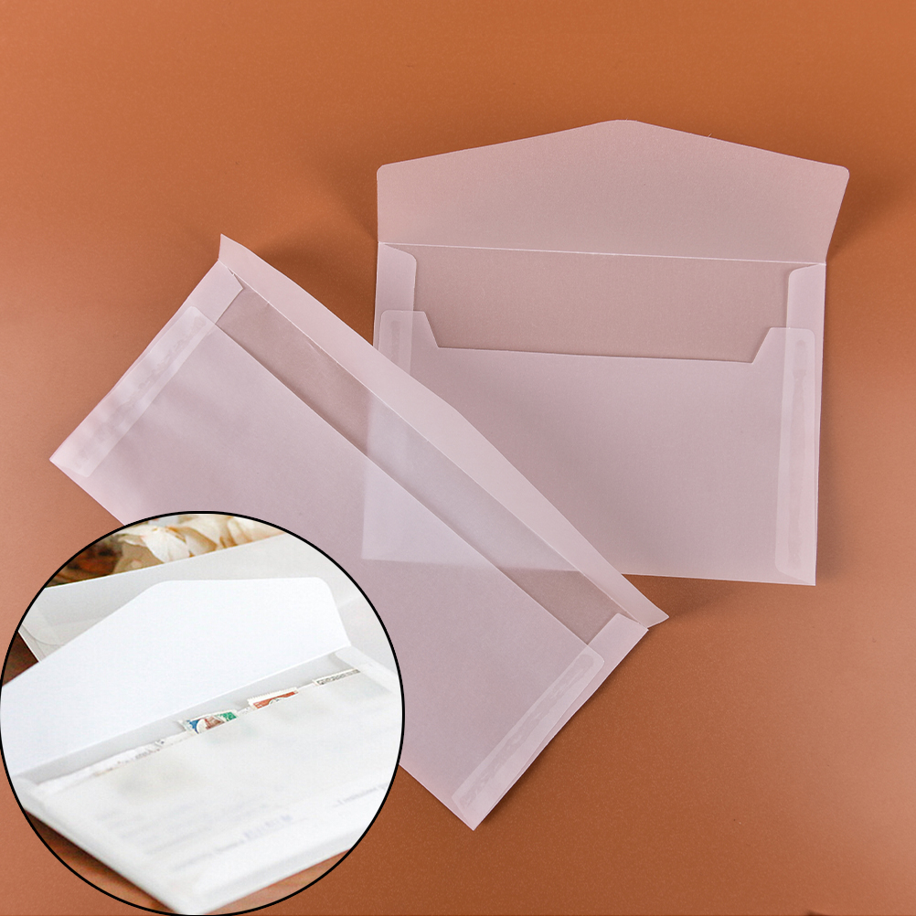 5pcs/pack 2 Size Translucent Envelope Message Card Letter Storage Paper Gift Stationery School Supplies