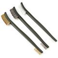 3pcs 17 Cm Mini Wire Brush Set Remove Rust Cleaning Brush Tool Brass Nylon Cleaning Polishing Metal Household Cleaning Tools Set