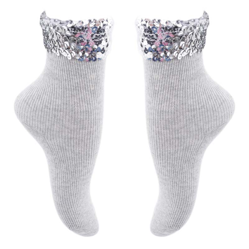 Fall Winter Women's Socks Original Design New High Quality Handmade Sequins Solid Color Socks For Women