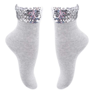 Fall Winter Women's Socks Original Design New High Quality Handmade Sequins Solid Color Socks For Women