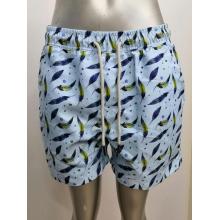 Feather printed men's beach shorts