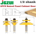 3 Bit Raised Panel Cabinet Door Router Bit Set- Bevel-1/2" Shank 12mm shankWoodworking cutter Tenon Cutter for Woodworking Tools