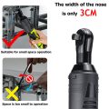 42V 100Nm Electric Wrench 3/8" Cordless Ratchet Rechargeable Scaffolding Right Angle Wrench Tool with 1/2 Battery Charger Kit