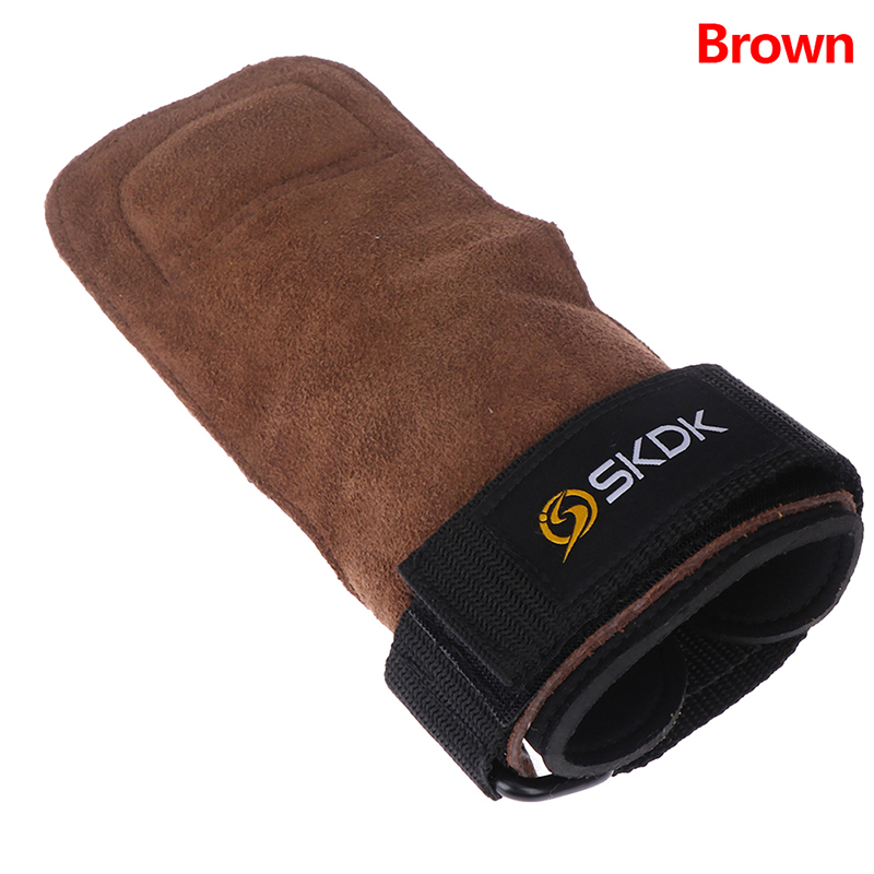 Cowhide Gym Gloves Grips Anti-Skid Weight Lifting Deadlifts Workout Fitness Gloves Palm Protection