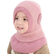 Winter Baby Hat Knit Kids Beanie Hat for Girl Boy Hats Scarf with Cute Headset Pattern Warm Scarf Velvet Lining Caps Baby Cap