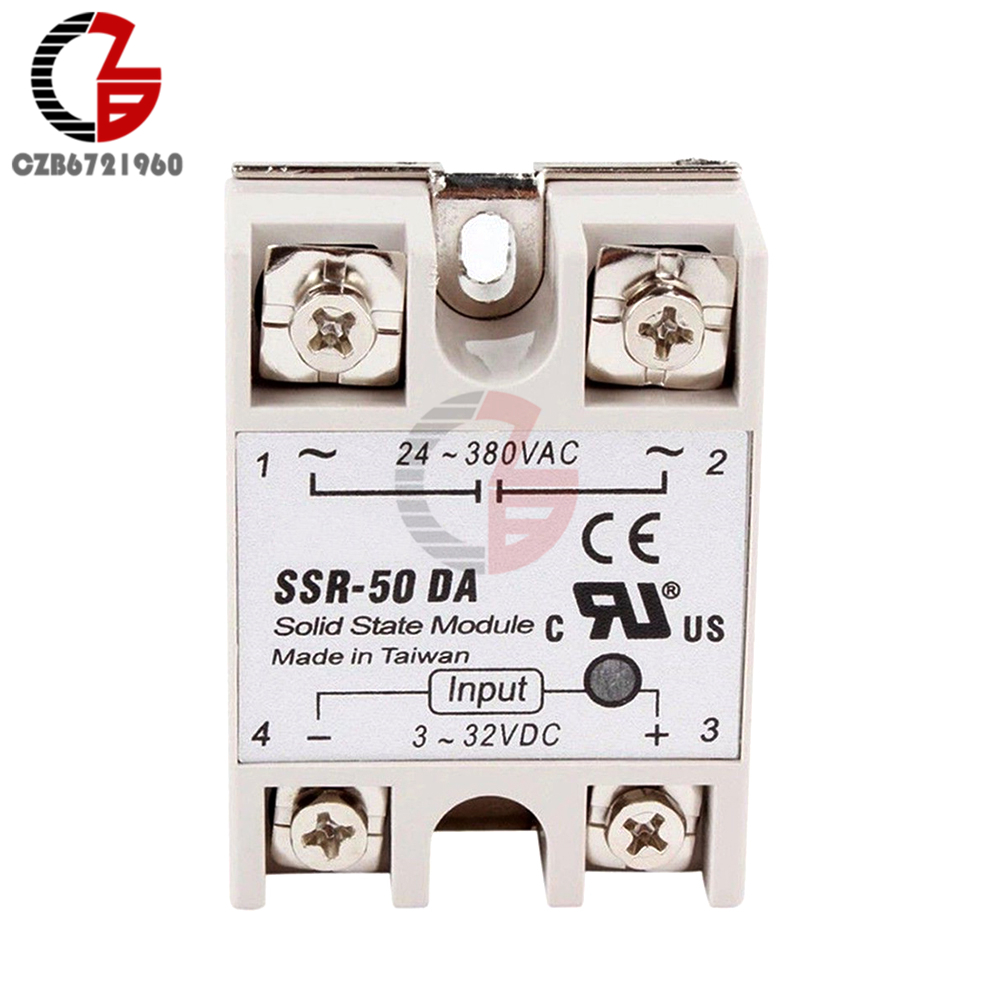 DC-AC Solid State Relay SSR-50DA 50A 3-32V DC to AC 24-380V SSR Relay Switch